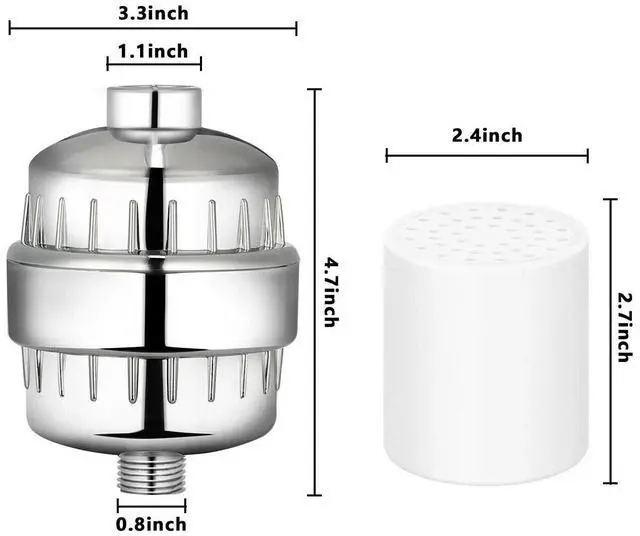 Alt view image 5 of 7 - 20-Stage Shower Head Filter with 3 Replaceable Filter Cartridges for Hard Water