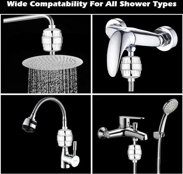 Alt view image 7 of 7 - 20-Stage Shower Head Filter with 3 Replaceable Filter Cartridges for Hard Water