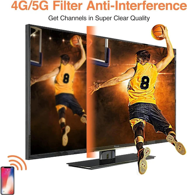 Alt view image 6 of 7 - 3600 Miles Digital TV Antenna Indoor HDTV Amplified Signal Booster 4K HD 1080P W