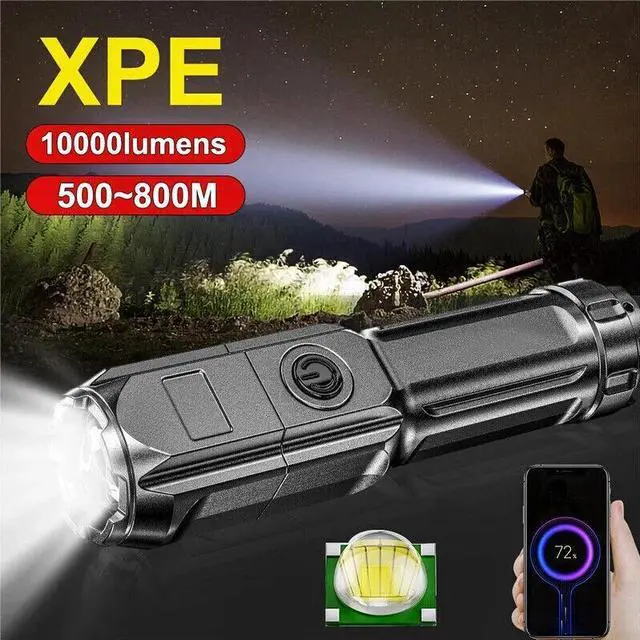 Alt view image 3 of 7 - Rechargeable 990000LM LED Flashlight Tactical Police Super Bright Torch Zoomable