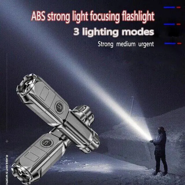 Alt view image 6 of 7 - Rechargeable 990000LM LED Flashlight Tactical Police Super Bright Torch Zoomable