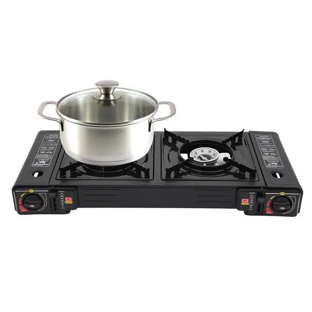 Alt view image 3 of 7 - Outdoor Camping Stove 2 Burner Propane Gas Stove Portable with Carry Case
