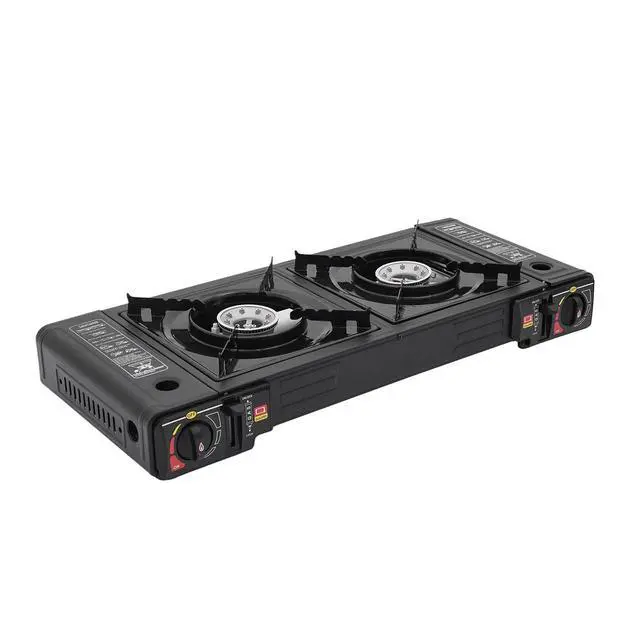 Alt view image 5 of 7 - Outdoor Camping Stove 2 Burner Propane Gas Stove Portable with Carry Case
