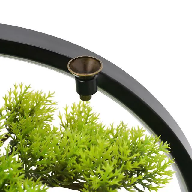Alt view image 6 of 7 - Bonsai Artificial Tree with LED Lamp Ring for Home USB Realistic Simulation 8W
