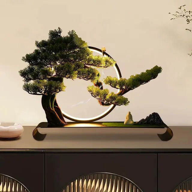 Main image of Bonsai Artificial Tree with LED Lamp Ring for Home USB Realistic Simulation 8W