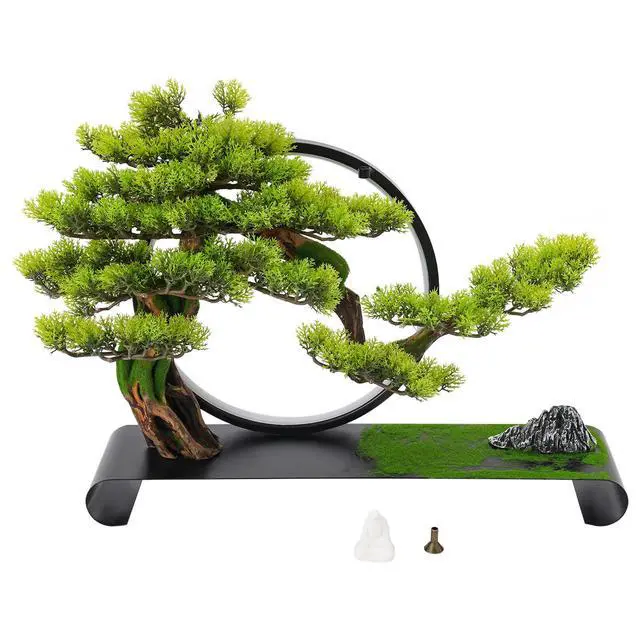 Alt view image 4 of 7 - Bonsai Artificial Tree with LED Lamp Ring for Home USB Realistic Simulation 8W