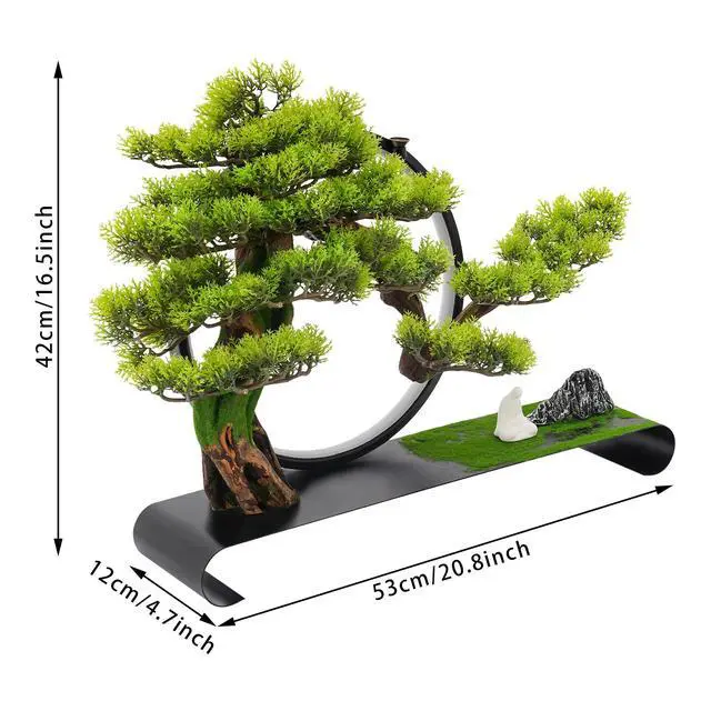 Alt view image 5 of 7 - Bonsai Artificial Tree with LED Lamp Ring for Home USB Realistic Simulation 8W