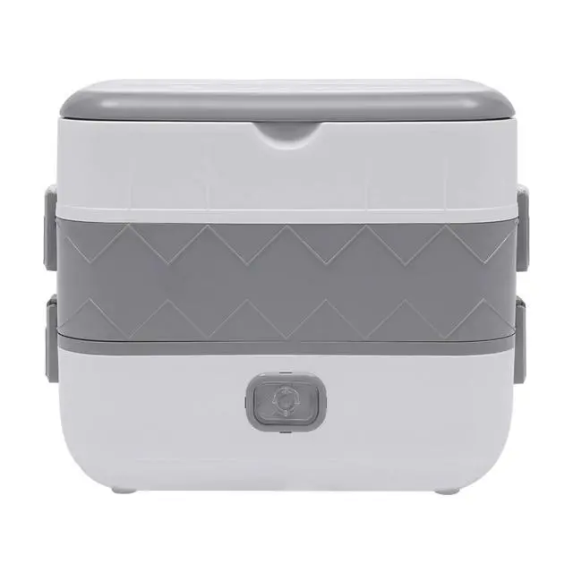 Alt view image 5 of 7 - Portable 2 Layer Lunch Box Electric Food Warmer Rice Cooker Stainless Steel 110V