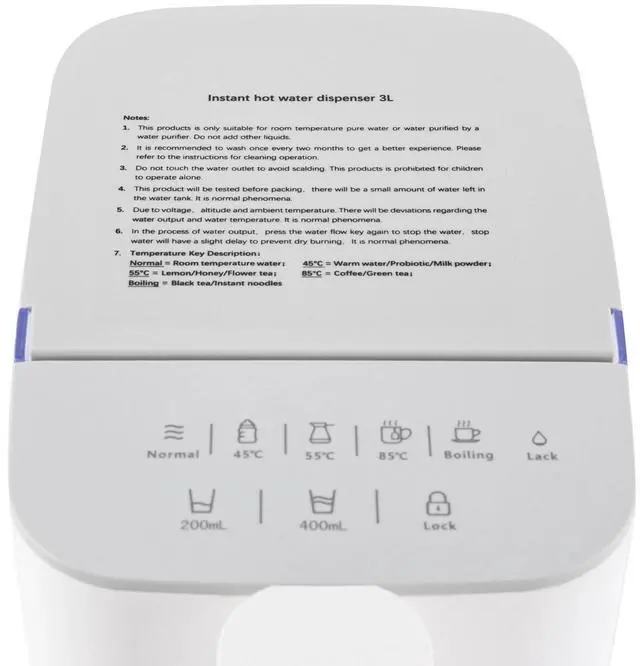 Alt view image 6 of 7 - 1600W 3L / 102oz Electric Instant Hot Water Dispenser With Temperature Control