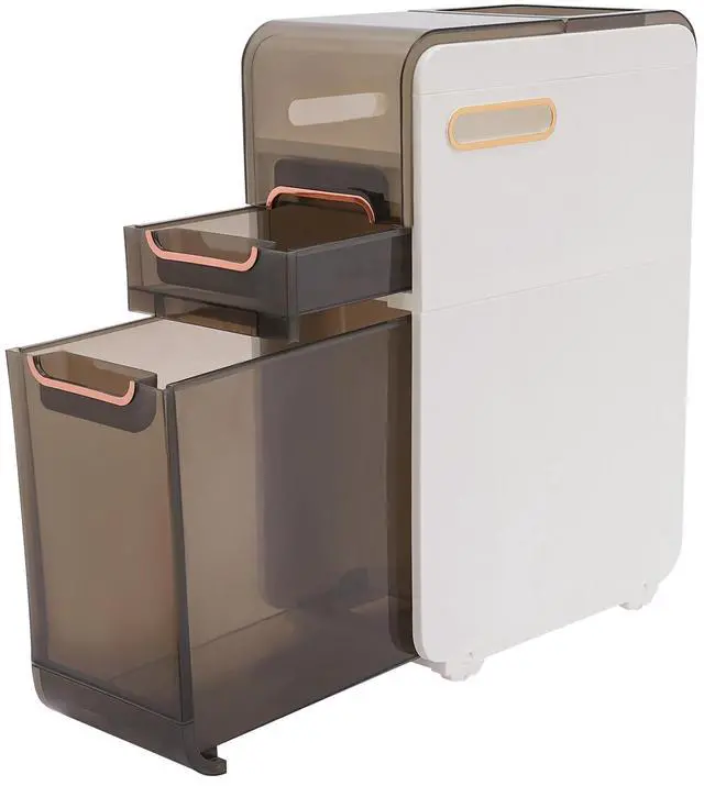Alt view image 4 of 7 - Floor Cabinet For Narrow Bathroom Floor Standing Toilet Paper Holder