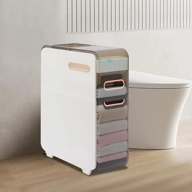 Main image of Floor Cabinet For Narrow Bathroom Floor Standing Toilet Paper Holder