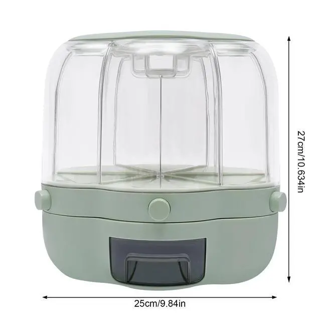 Alt view image 4 of 7 - 6 Barns Cereal Dispenser Rice Grain Dry Food Storage Container 360 Rotatable 8kg