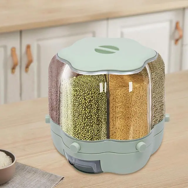 Alt view image 3 of 7 - 6 Barns Cereal Dispenser Rice Grain Dry Food Storage Container 360 Rotatable 8kg