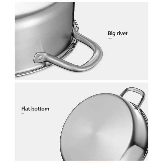 Alt view image 5 of 7 - Stainless Steel Dual-Sided Shabu Hot Pot with Lid for Flavorful Cooking