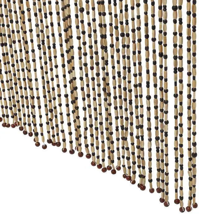 Alt view image 7 of 7 - 74.8 Inch Boho Natural Wood and Bamboo Beaded Curtain for Doorway Room Divider