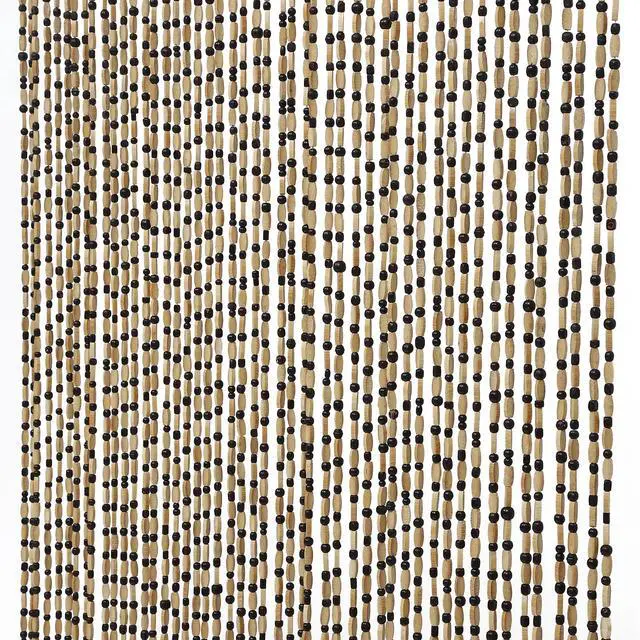 Alt view image 6 of 7 - 74.8 Inch Boho Natural Wood and Bamboo Beaded Curtain for Doorway Room Divider