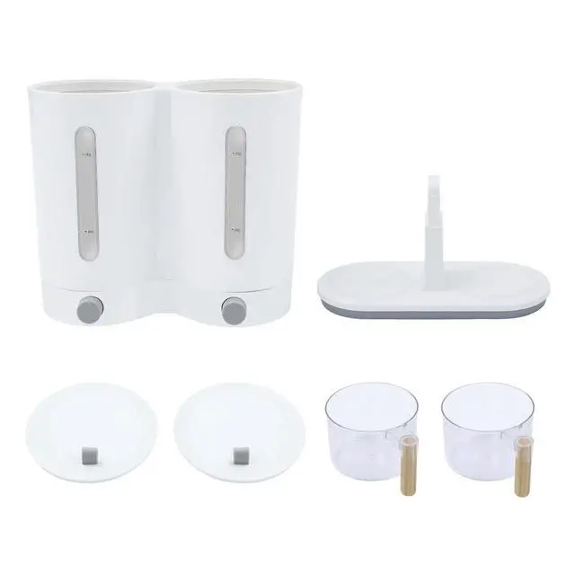 Alt view image 7 of 7 - Dual Rice Dispenser Large Capacity Dry Food Dispenser with2 Measuring Cups