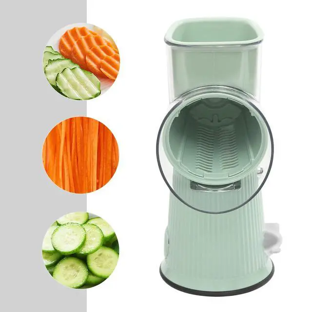 Alt view image 3 of 7 - 3 In 1 Vegetable Fruit Slicer Cutter Shredder Food Manual Rotary Grater Chopper