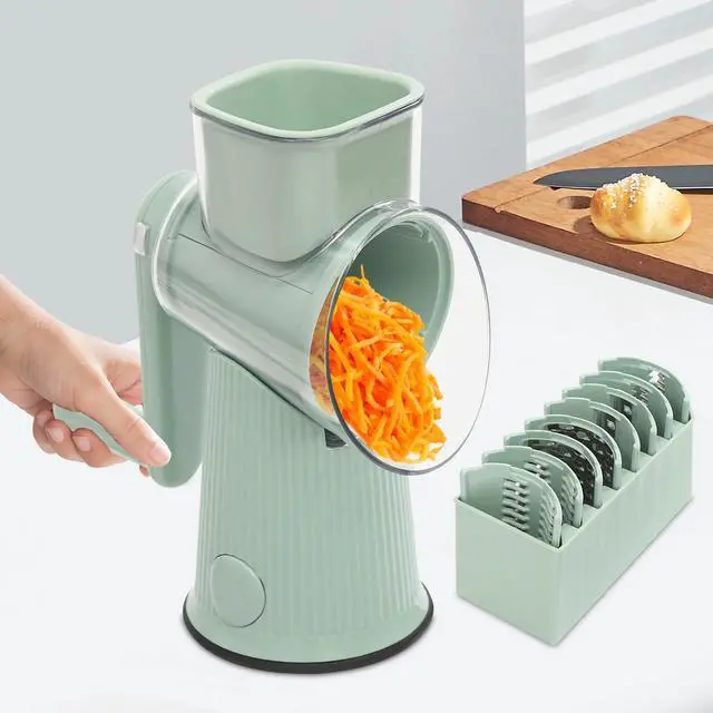 Alt view image 4 of 7 - 3 In 1 Vegetable Fruit Slicer Cutter Shredder Food Manual Rotary Grater Chopper