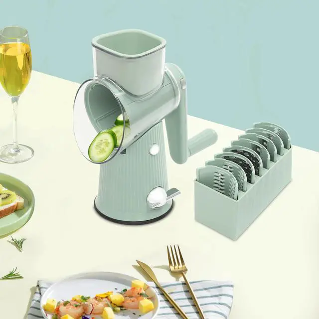 Alt view image 2 of 7 - 3 In 1 Vegetable Fruit Slicer Cutter Shredder Food Manual Rotary Grater Chopper