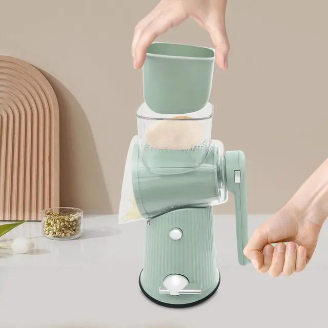 Alt view image 5 of 7 - 3 In 1 Vegetable Fruit Slicer Cutter Shredder Food Manual Rotary Grater Chopper