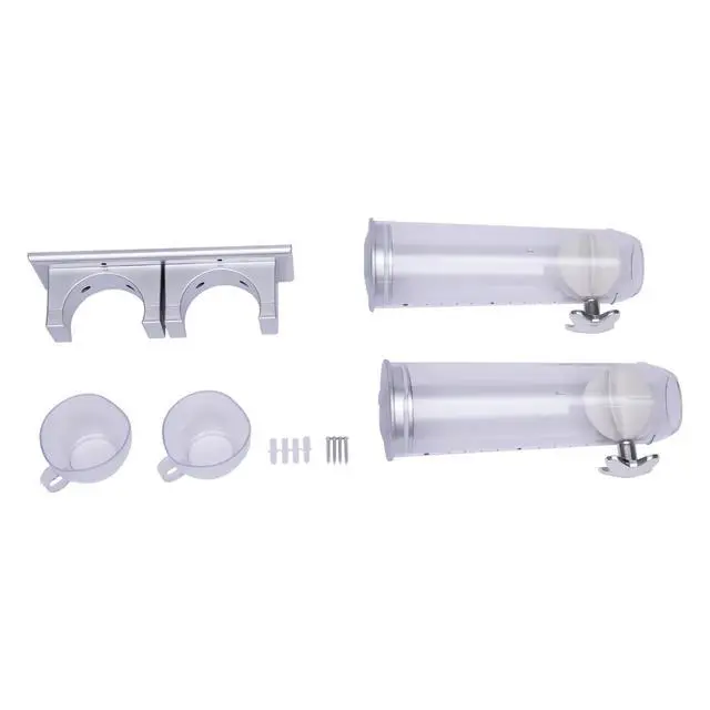 Alt view image 7 of 7 - 2 Pack 3L Wall Mounted Cereal Dispenser Dry Food Candy Storage Container Silver