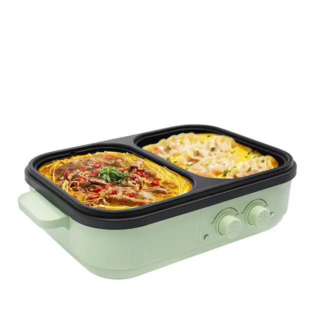 Alt view image 4 of 7 - Electric Hot Pot With Grill Area, Multi-purpose Hot Pot, 2-In-1 Electric Hot Pot