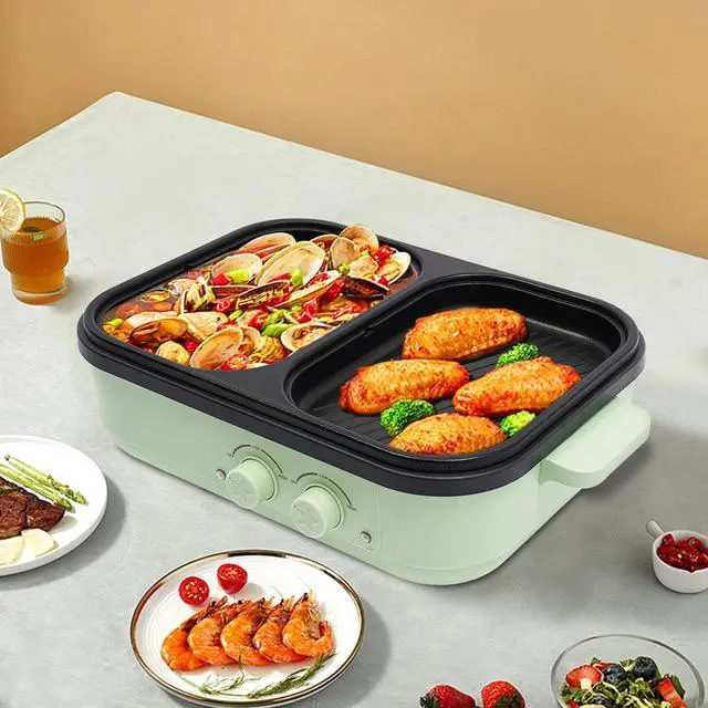 Main image of Electric Hot Pot With Grill Area, Multi-purpose Hot Pot, 2-In-1 Electric Hot Pot