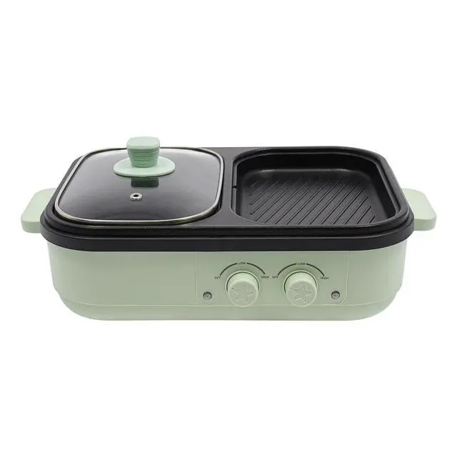 Alt view image 5 of 7 - Electric Hot Pot With Grill Area, Multi-purpose Hot Pot, 2-In-1 Electric Hot Pot