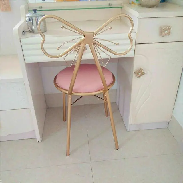 Main image of Modern Simple Dressing Table Makeup Chair With Stool Pink Vanity Velvet Chair