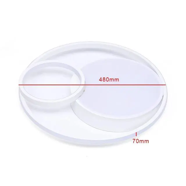 Alt view image 3 of 7 - Modern Acrylic LED Ceiling Light Fixture 3 Rings Round Chandelier Bedroom Decor