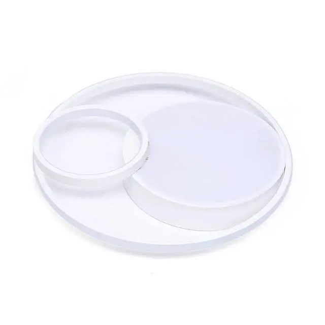 Alt view image 7 of 7 - Modern Acrylic LED Ceiling Light Fixture 3 Rings Round Chandelier Bedroom Decor
