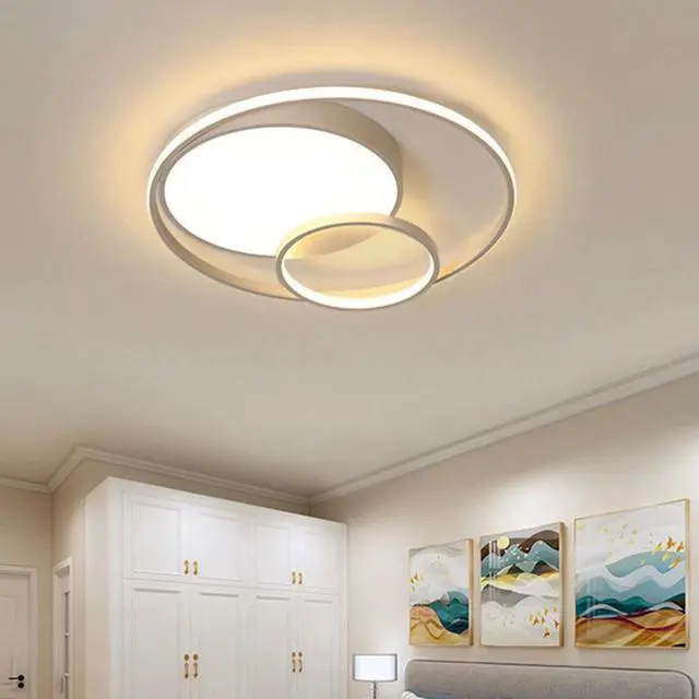 Main image of Modern Acrylic LED Ceiling Light Fixture 3 Rings Round Chandelier Bedroom Decor