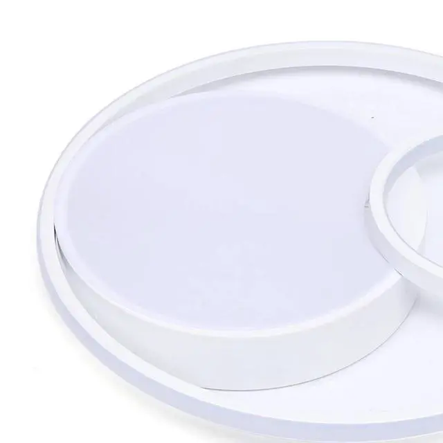 Alt view image 6 of 7 - Modern Acrylic LED Ceiling Light Fixture 3 Rings Round Chandelier Bedroom Decor