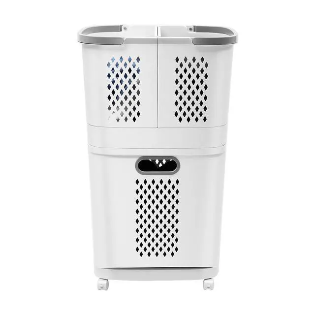 Alt view image 5 of 7 - Plastic Household Laundry Basket Hampers for Laundry Hamper Clothes Basket US