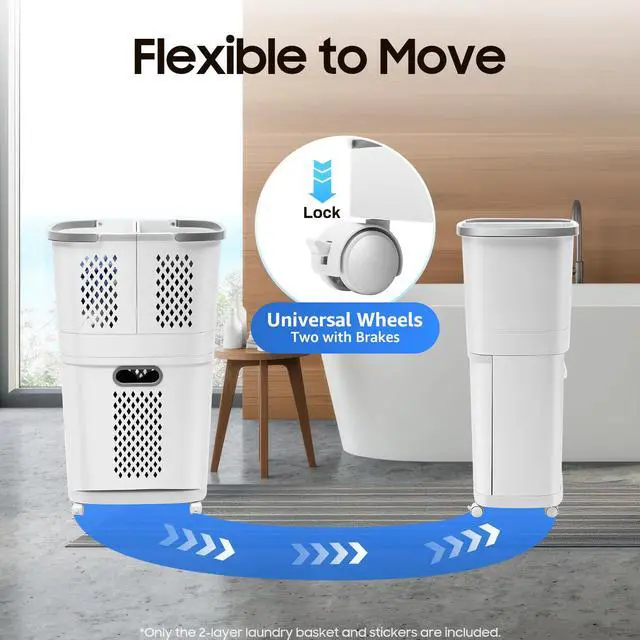 Alt view image 2 of 7 - Plastic Household Laundry Basket Hampers for Laundry Hamper Clothes Basket US