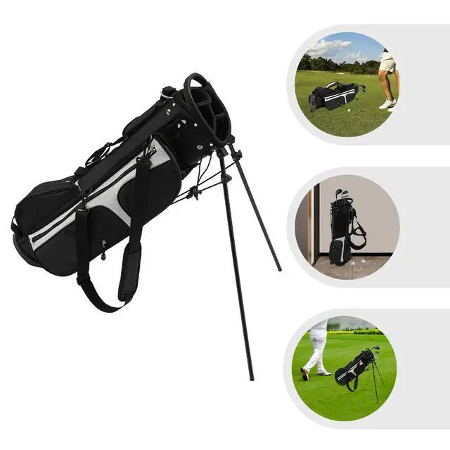 Alt view image 6 of 7 - Lightweight Golf Stand Carry Bag With 3 Dividers And 5 Pockets, Easy to Carry
