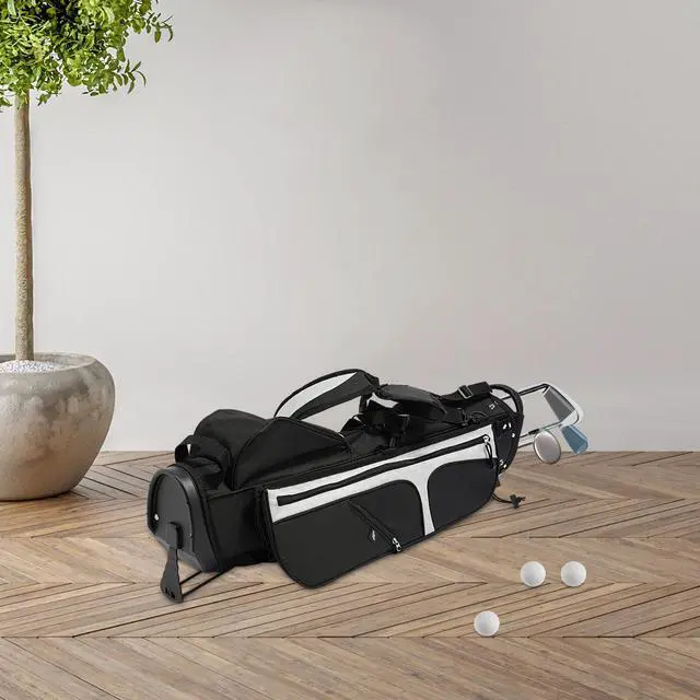 Alt view image 5 of 7 - Lightweight Golf Stand Carry Bag With 3 Dividers And 5 Pockets, Easy to Carry