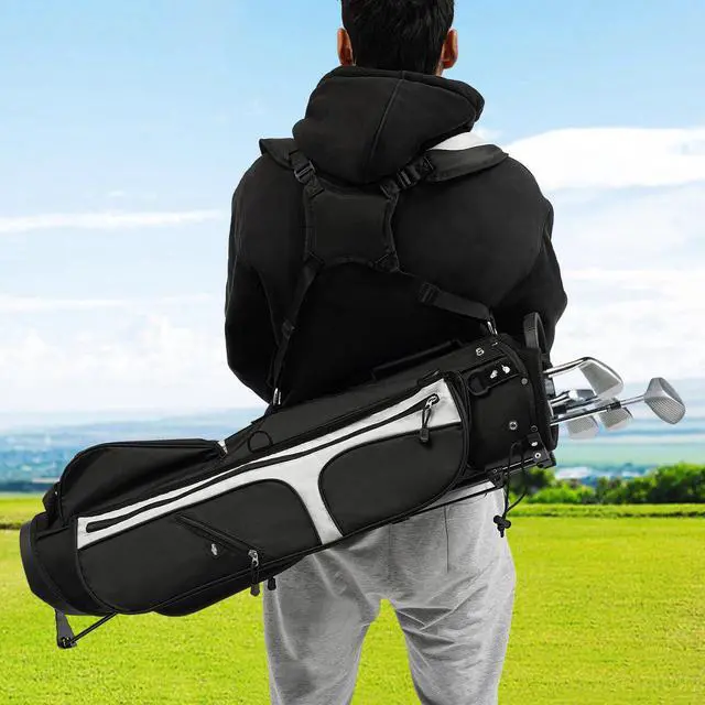 Alt view image 4 of 7 - Lightweight Golf Stand Carry Bag With 3 Dividers And 5 Pockets, Easy to Carry