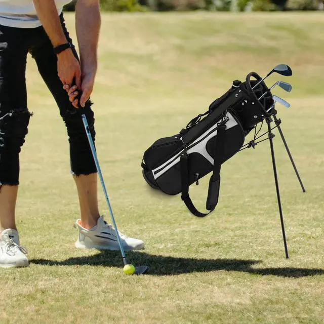 Alt view image 2 of 7 - Lightweight Golf Stand Carry Bag With 3 Dividers And 5 Pockets, Easy to Carry