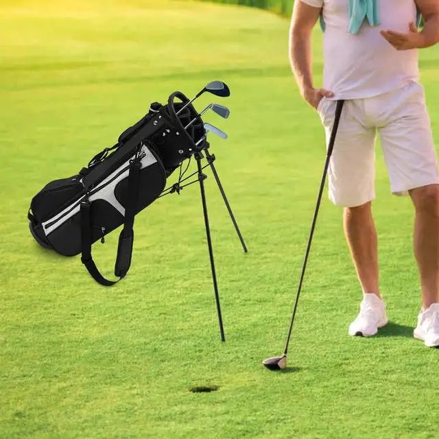Alt view image 3 of 7 - Lightweight Golf Stand Carry Bag With 3 Dividers And 5 Pockets, Easy to Carry