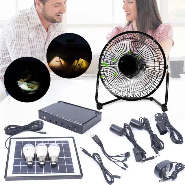 Alt view image 2 of 7 - Portable Solar Power Panel Generator Kit Camping Battery Pack Power Station USA