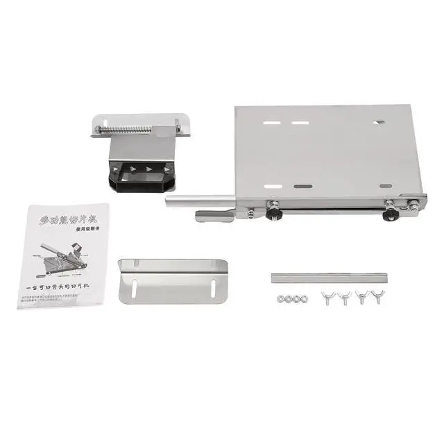 Alt view image 7 of 7 - Stainless Steel Manual Meat Slicer Slicing Machine Frozen Meat Beef Bones Cutter