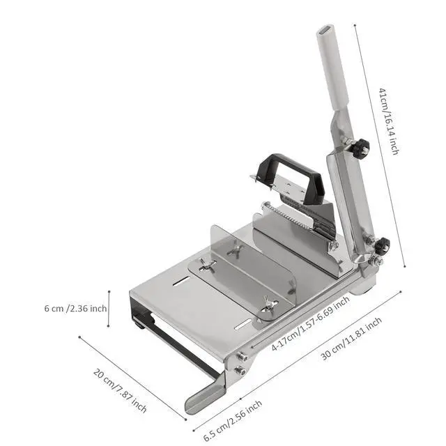 Alt view image 6 of 7 - Stainless Steel Manual Meat Slicer Slicing Machine Frozen Meat Beef Bones Cutter