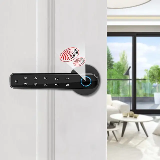 Alt view image 2 of 7 - Fingerprint Smart Door Lock Biometric Door Lock With Handle Control New