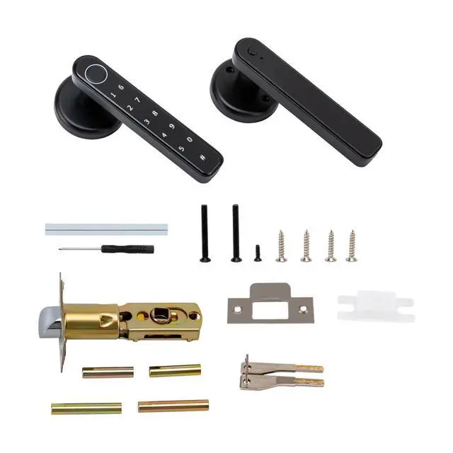 Alt view image 7 of 7 - Fingerprint Smart Door Lock Biometric Door Lock With Handle Control New