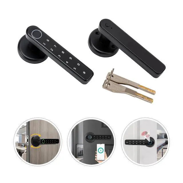 Alt view image 4 of 7 - Fingerprint Smart Door Lock Biometric Door Lock With Handle Control New