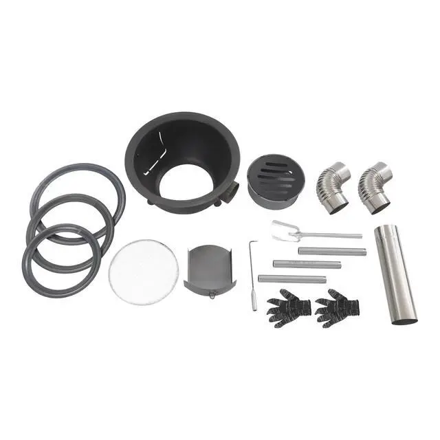 Alt view image 7 of 7 - Wood Stove Portable Camping Wood Burning Stove with Chimney Pipe BBQ Stove