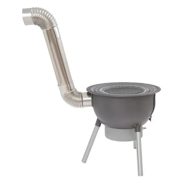 Alt view image 3 of 7 - Wood Stove Portable Camping Wood Burning Stove with Chimney Pipe BBQ Stove