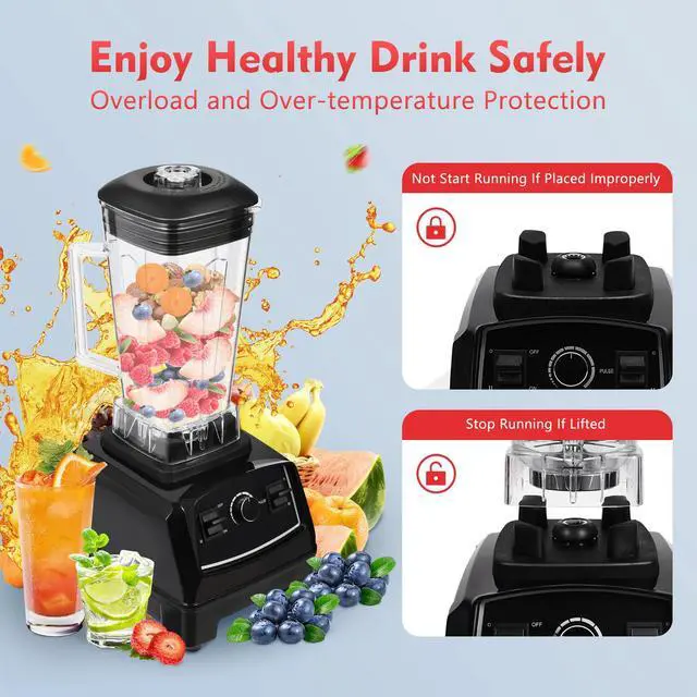 Alt view image 3 of 7 - Professional Blender 3HP 2L Heavy Duty Commercial Blender Mixer Juicer 2200W NEW